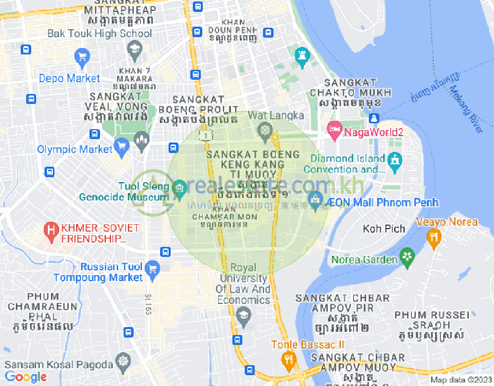 万景岗1分区（BKK1), 波哥堪, 金边地图