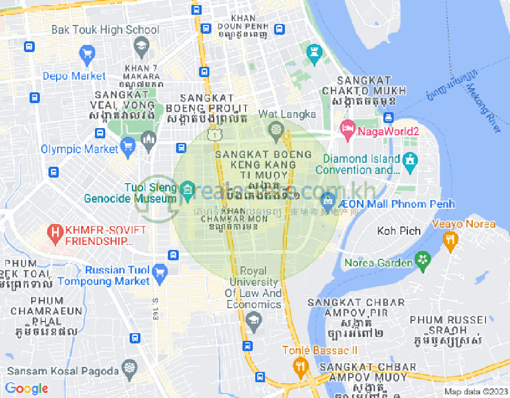 Map of BKK 1, Boeng Keng Kang, Phnom Penh