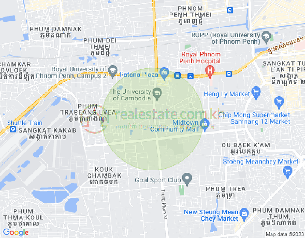 Tuek Thla둔, 모리 속도 구, 프놈펜 지도