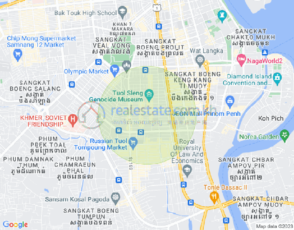 万景岗3分区（BKK3), 波哥堪, 金边地图