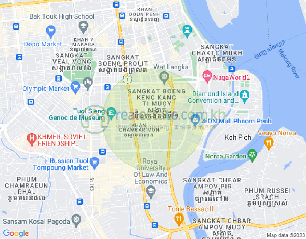 Map of BKK 1, Boeng Keng Kang, Phnom Penh