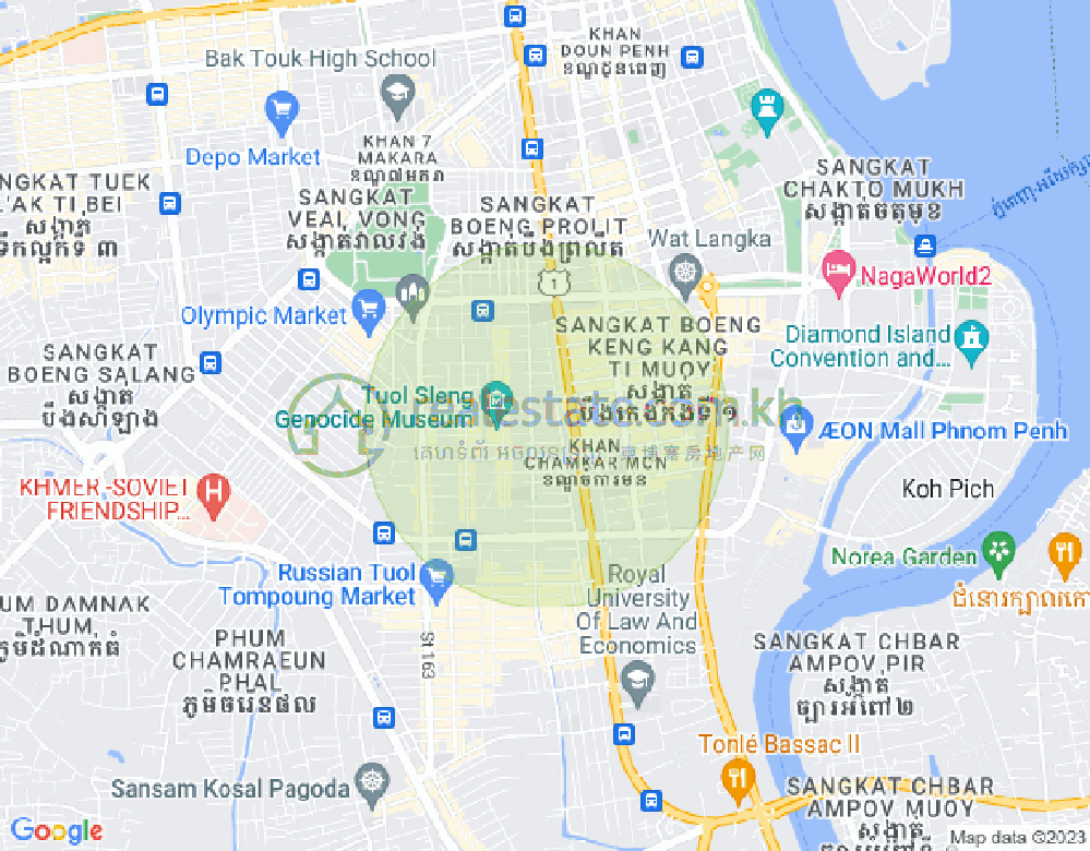 万景岗3分区（BKK3), 波哥堪, 金边地图