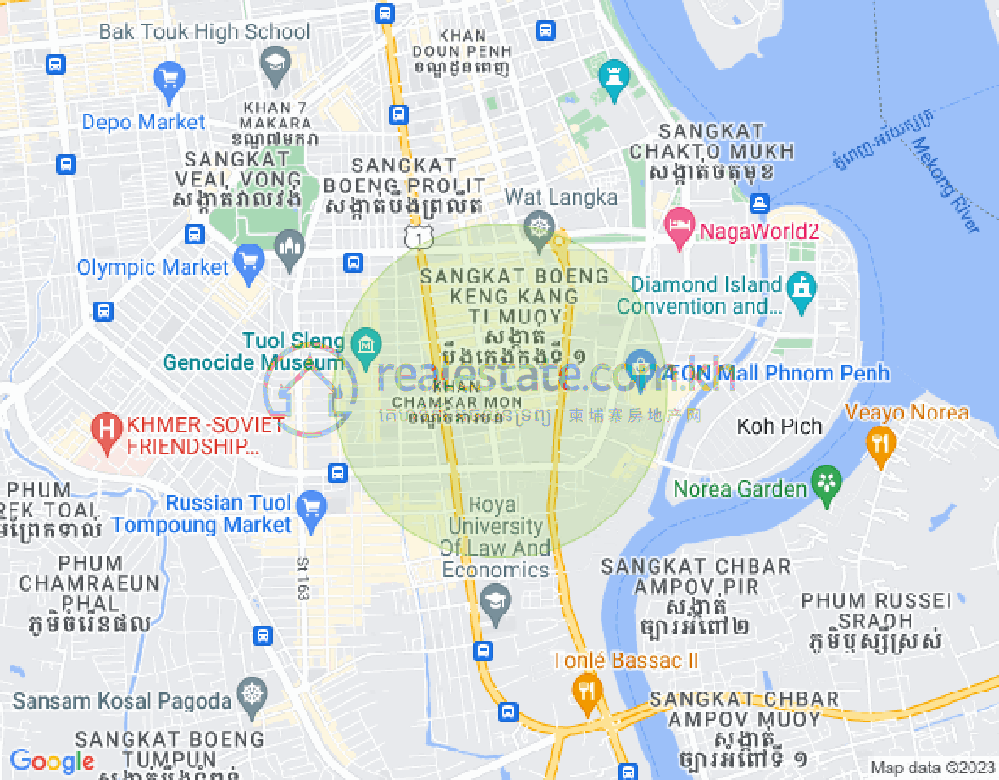 万景岗1分区（BKK1), 波哥堪, 金边地图