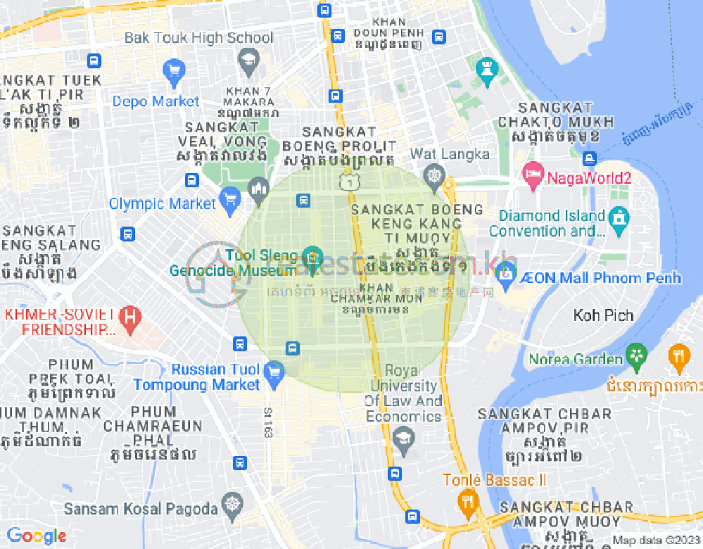 Mapa: BKK 2, Boeng Keng Kang, Phnom Penh