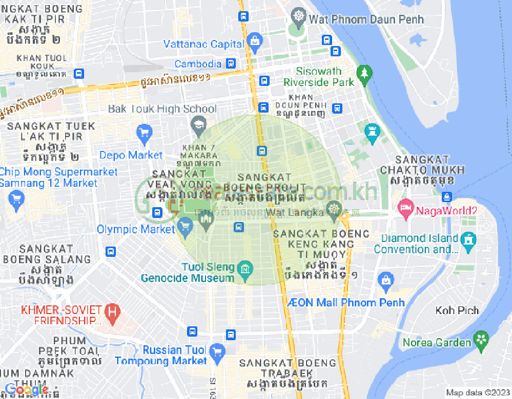 Carte de Boeung Prolit, 7 Makara, Phnom Penh