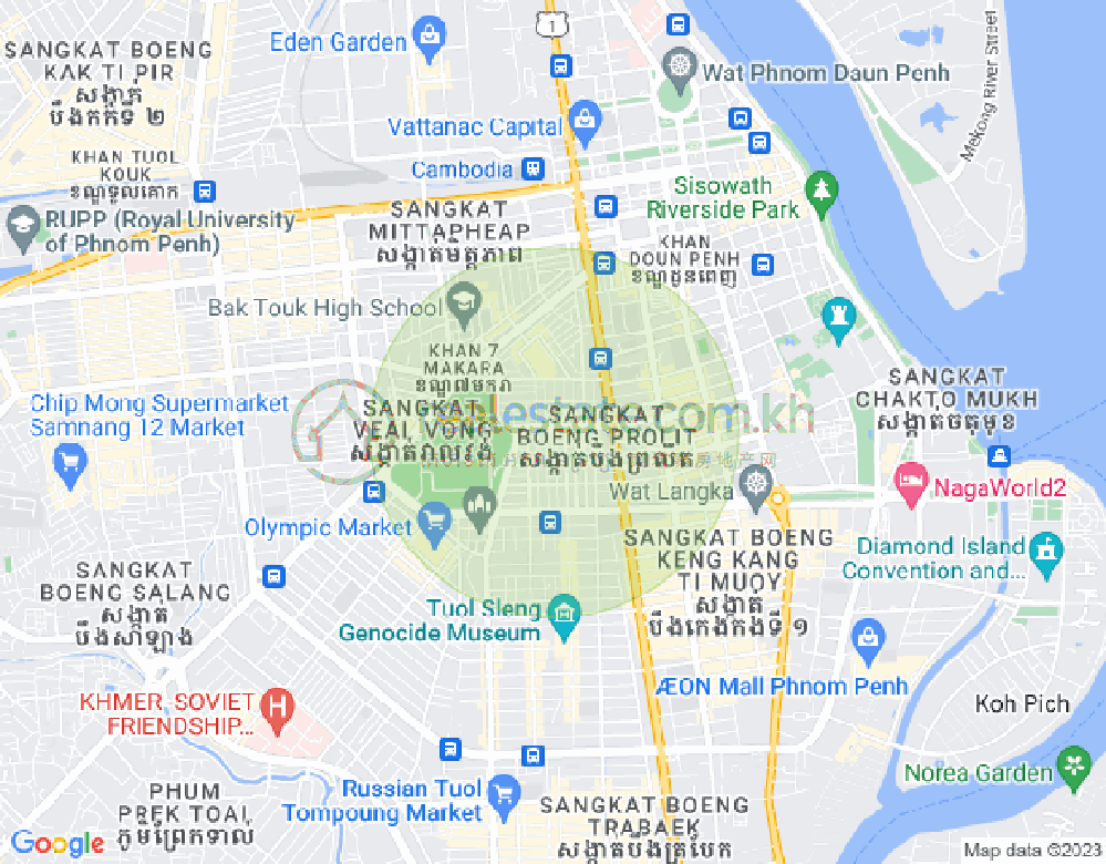 Veal Vong镇, 马卡拉区, 金边地图