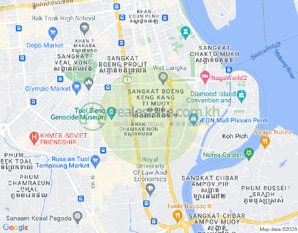 Map of BKK 1, Boeng Keng Kang, Phnom Penh