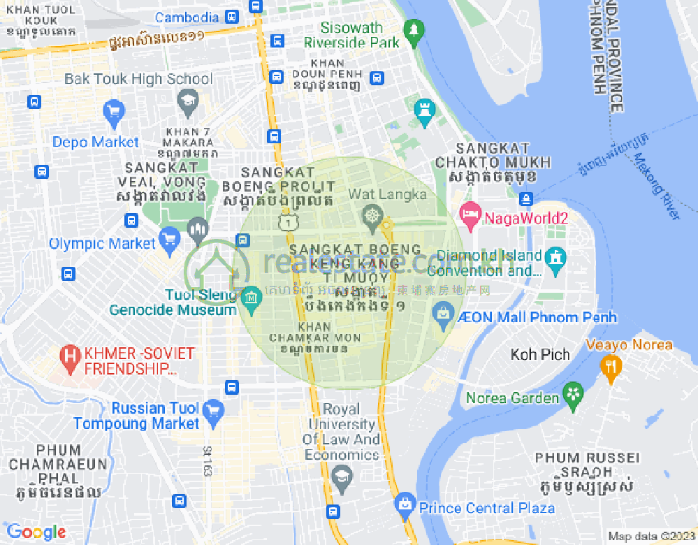 Map of BKK 1, Boeng Keng Kang, Phnom Penh
