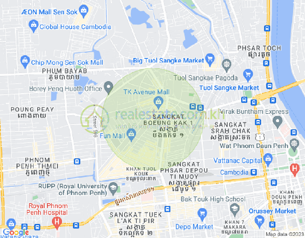万谷湖1分区, 堆谷区, 金边地图