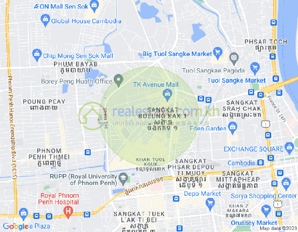 万谷湖1分区, 堆谷区, 金边地图