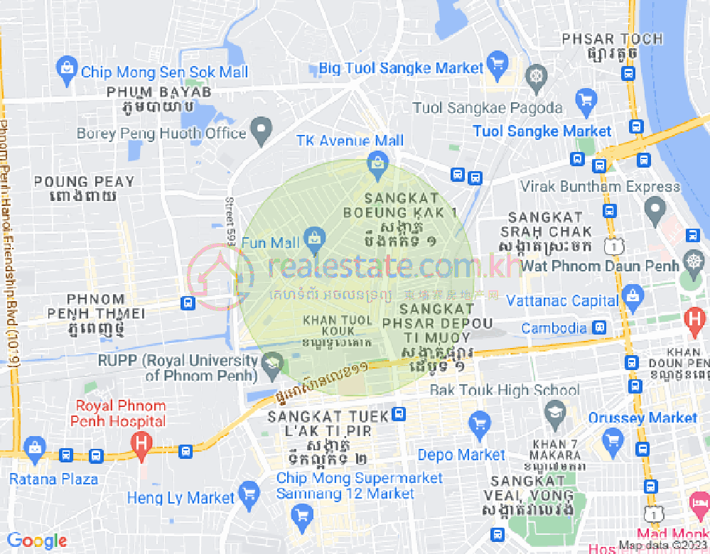 万谷湖1分区, 堆谷区, 金边地图