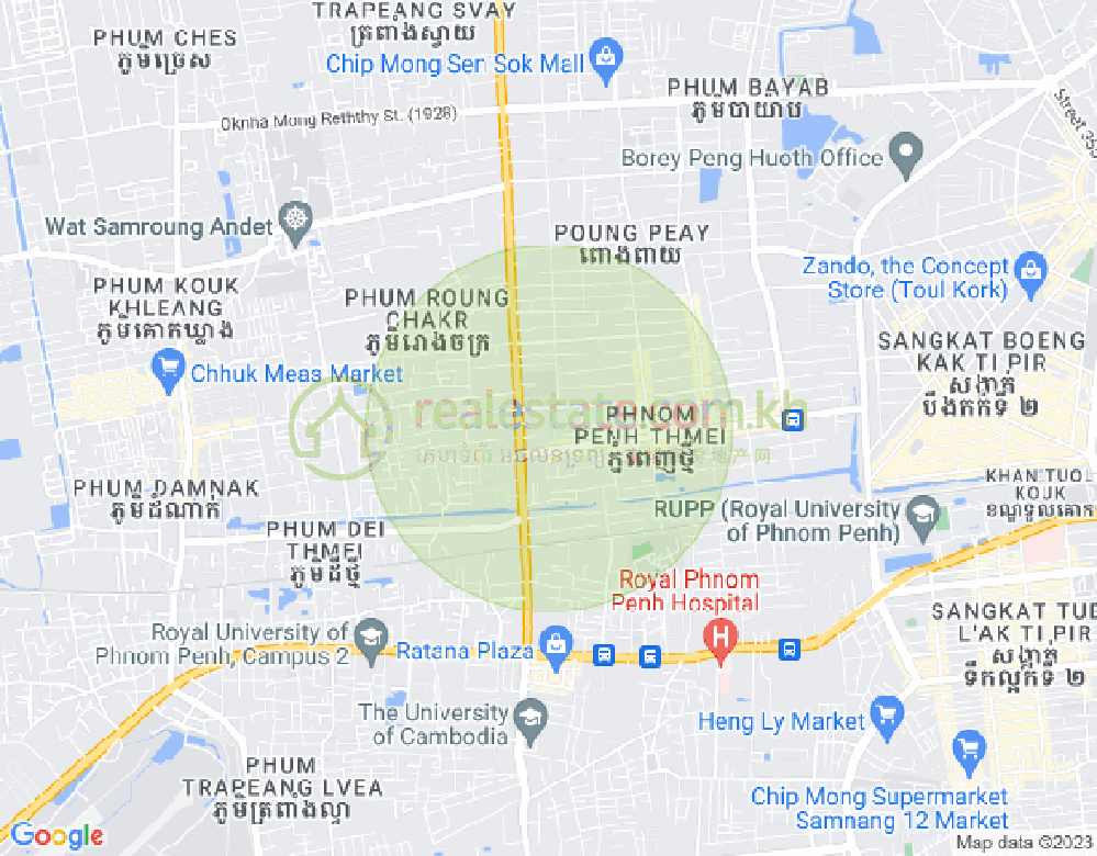 Tuek Thla屯, 森速区, 金边地图