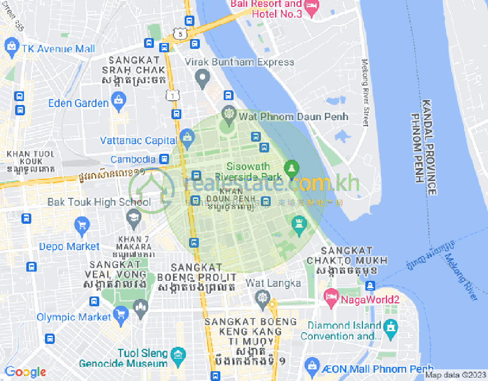 Carte de Phsar Chas, Daun Penh, Phnom Penh