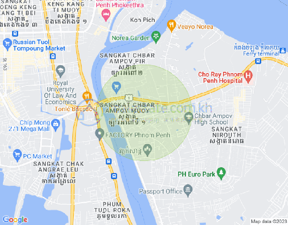 Map of Chbar Ampov I, Chbar Ampov, Phnom Penh