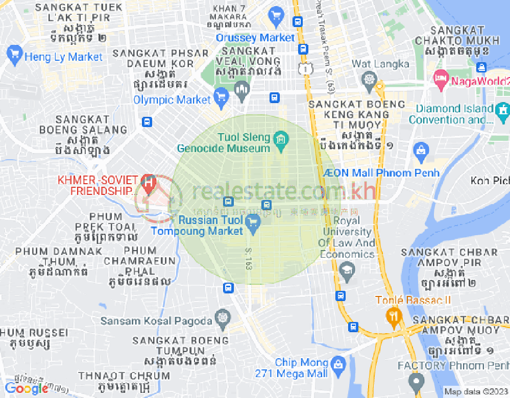 Map of Toul Tum Poung 1, Chamkarmon, Phnom Penh