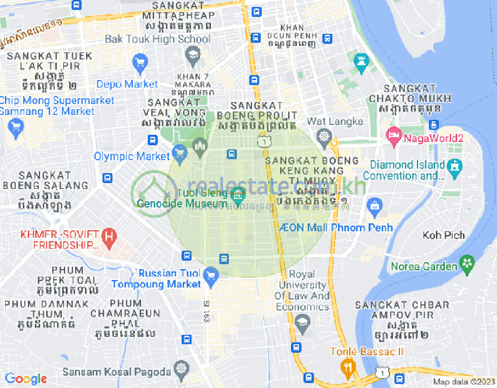 만경강2부구(BKK2), 벙껭깡, 프놈펜 지도