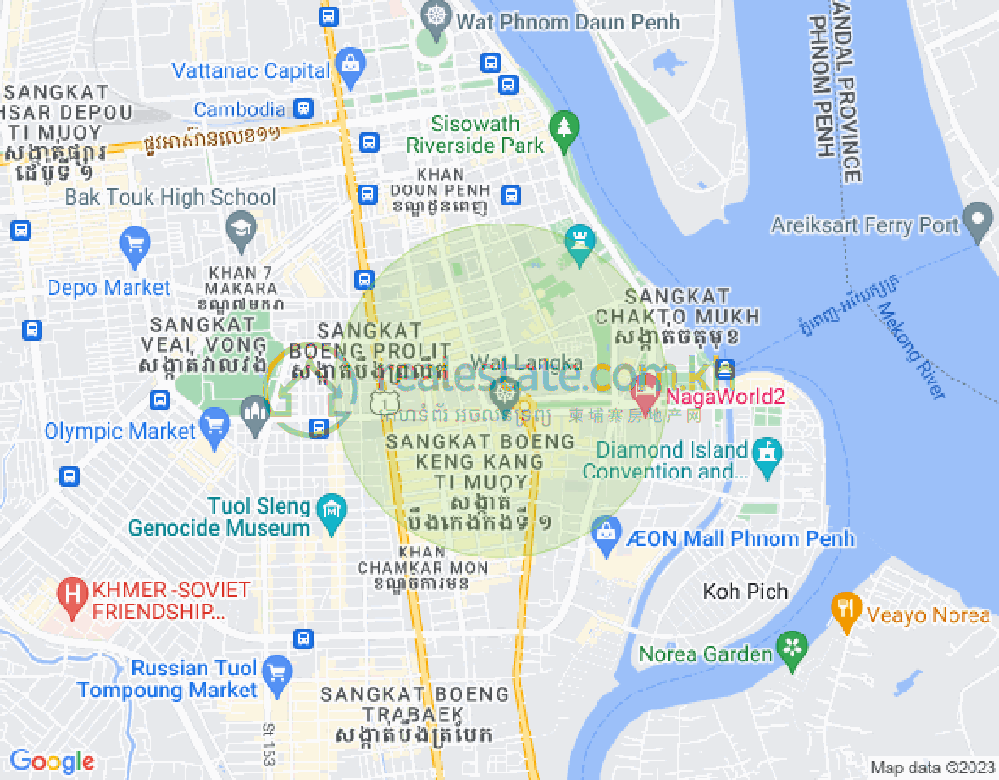 万景岗1分区（BKK1), 波哥堪, 金边地图