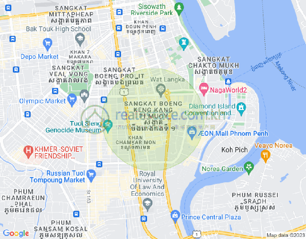 Map of BKK 1, Boeng Keng Kang, Phnom Penh