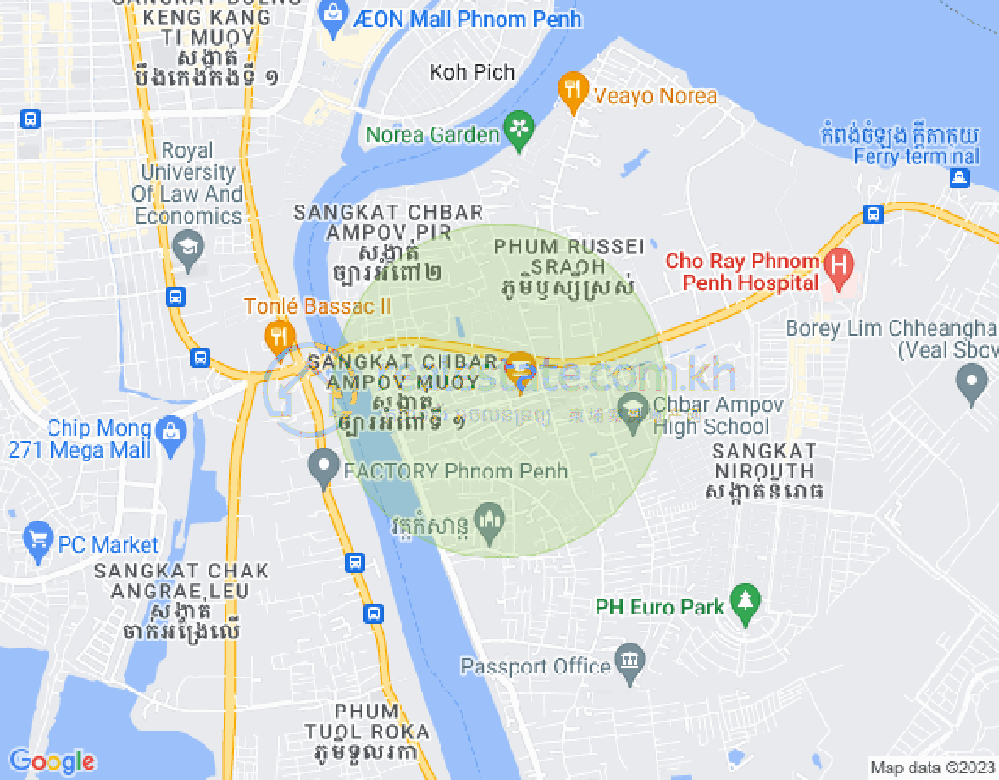 Mapa: Nirouth, Chbar Ampov, Phnom Penh