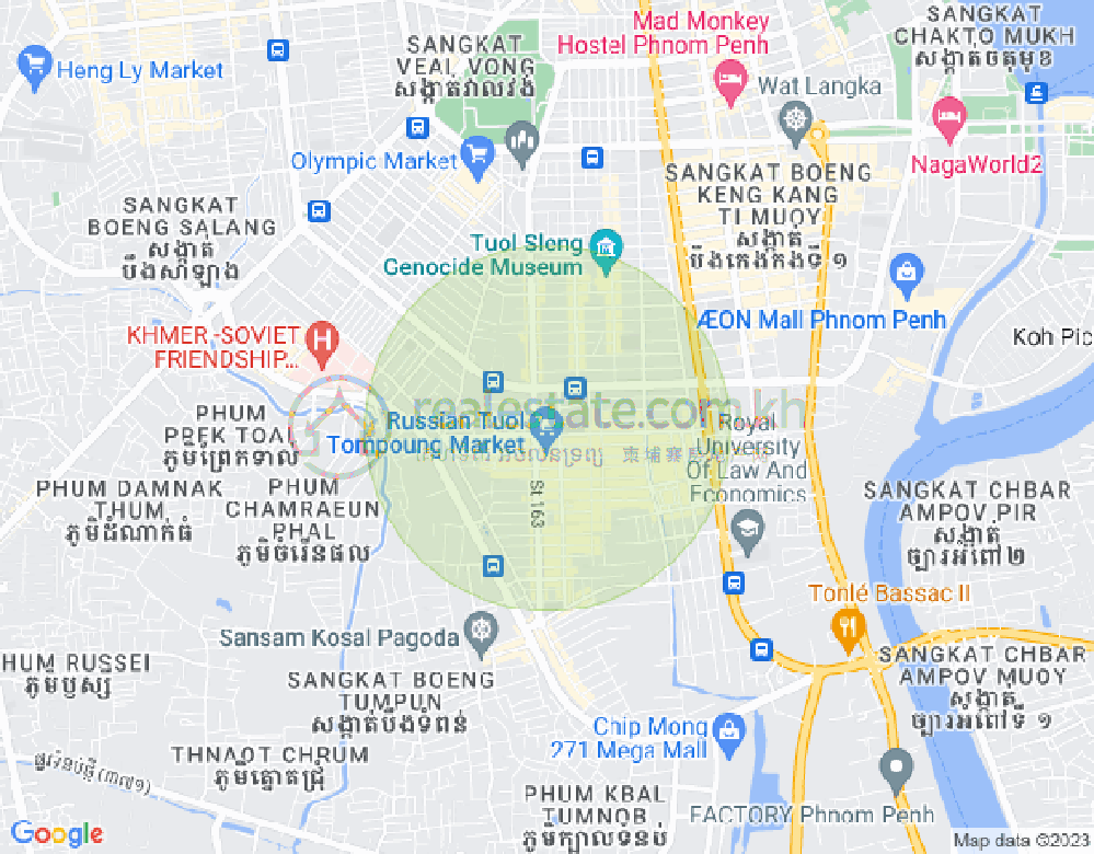 Map of Toul Tum Poung 1, Chamkarmon, Phnom Penh