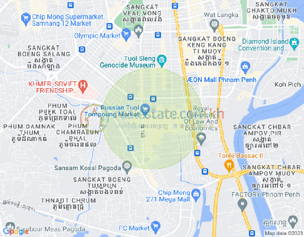 Carte de Toul Tum Poung 1, Chamkarmon, Phnom Penh