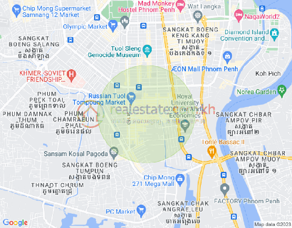 Carte de Toul Tum Poung 1, Chamkarmon, Phnom Penh