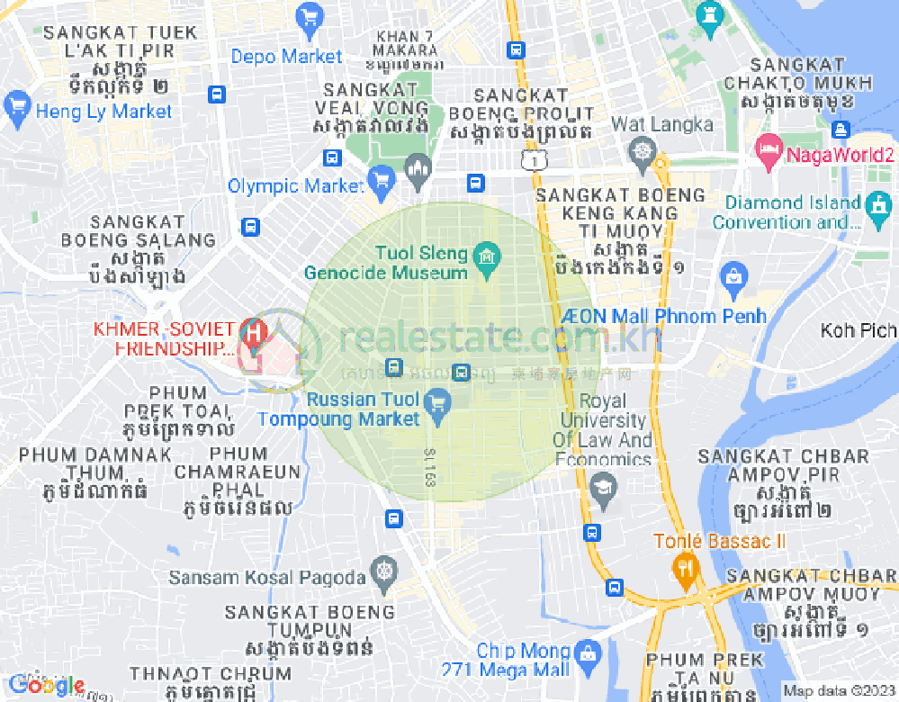 万景岗3分区（BKK3), 波哥堪, 金边地图