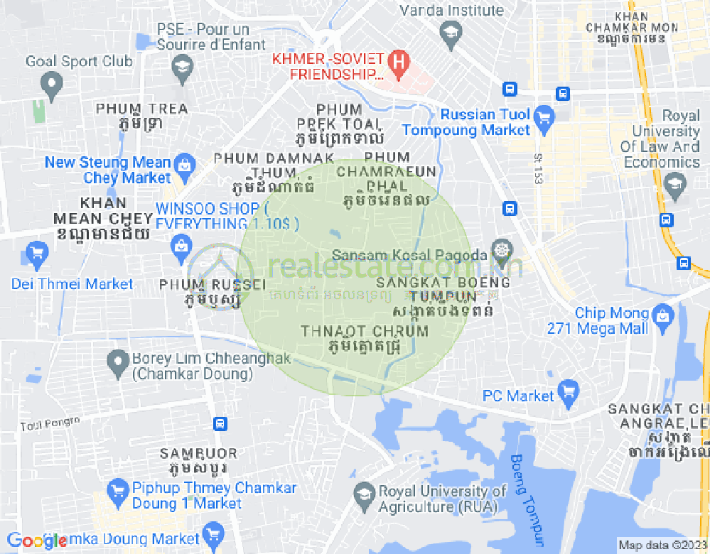 Map of Stueng Mean chey 1, Meanchey, Phnom Penh
