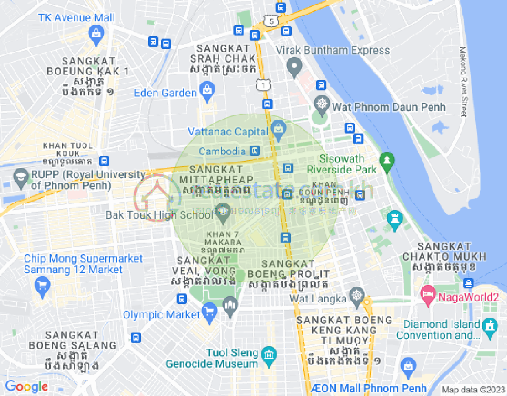 友谊分区, 马卡拉区, 金边地图