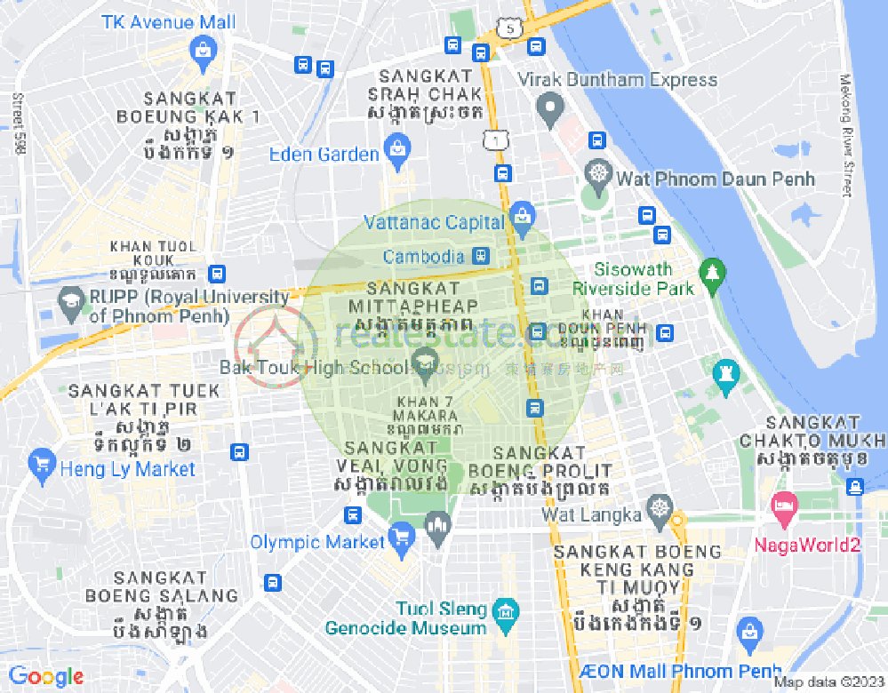 友谊分区, 马卡拉区, 金边地图