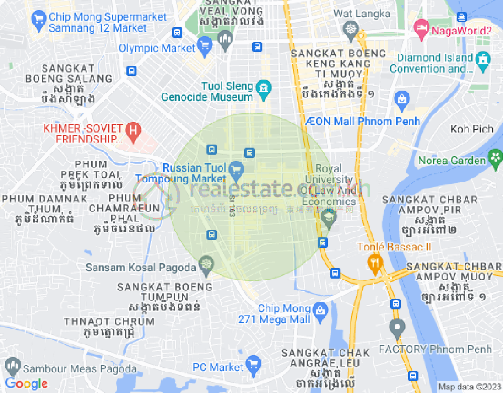 Carte de Toul Tum Poung 1, Chamkarmon, Phnom Penh