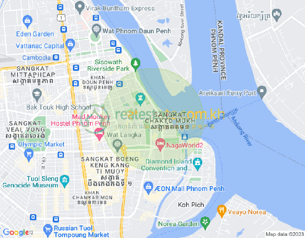 四臂湾分区, 隆边区, 金边地图