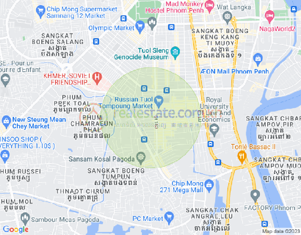 Map of Toul Tum Poung 1, Chamkarmon, Phnom Penh