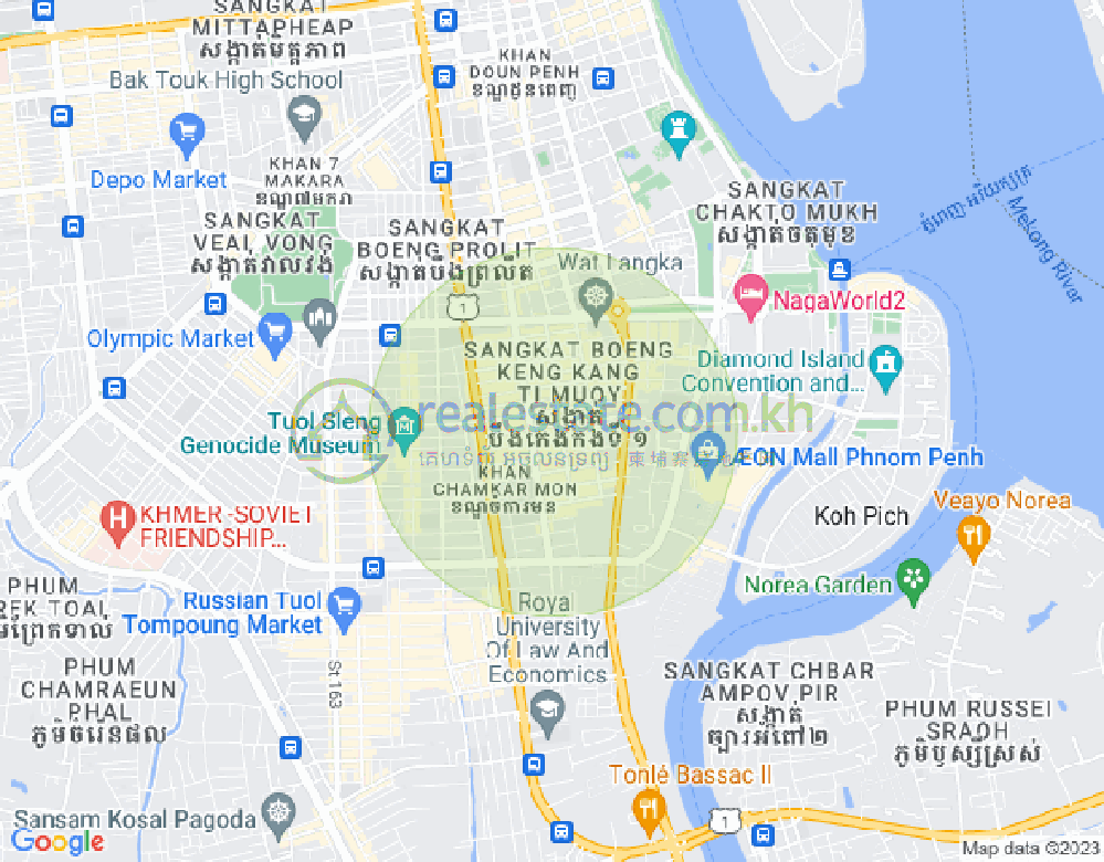 万景岗1分区（BKK1), 波哥堪, 金边地图