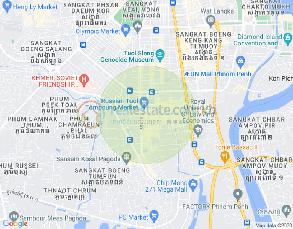 Map of Toul Tum Poung 1, Chamkarmon, Phnom Penh