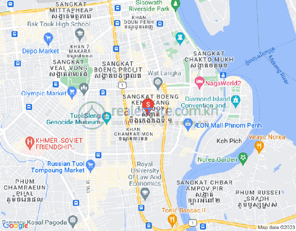 만경강1부구(BKK1), 벙껭깡, 프놈펜 지도