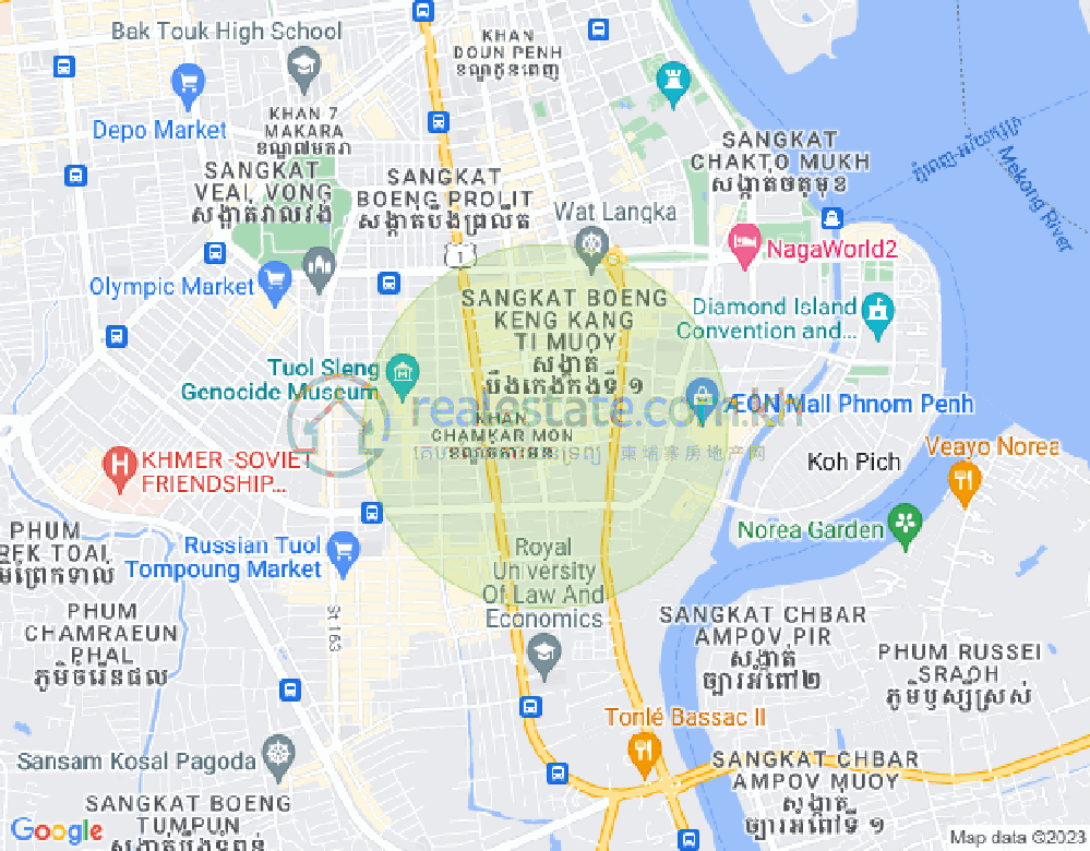 Carte de BKK 1, Boeng Keng Kang, Phnom Penh