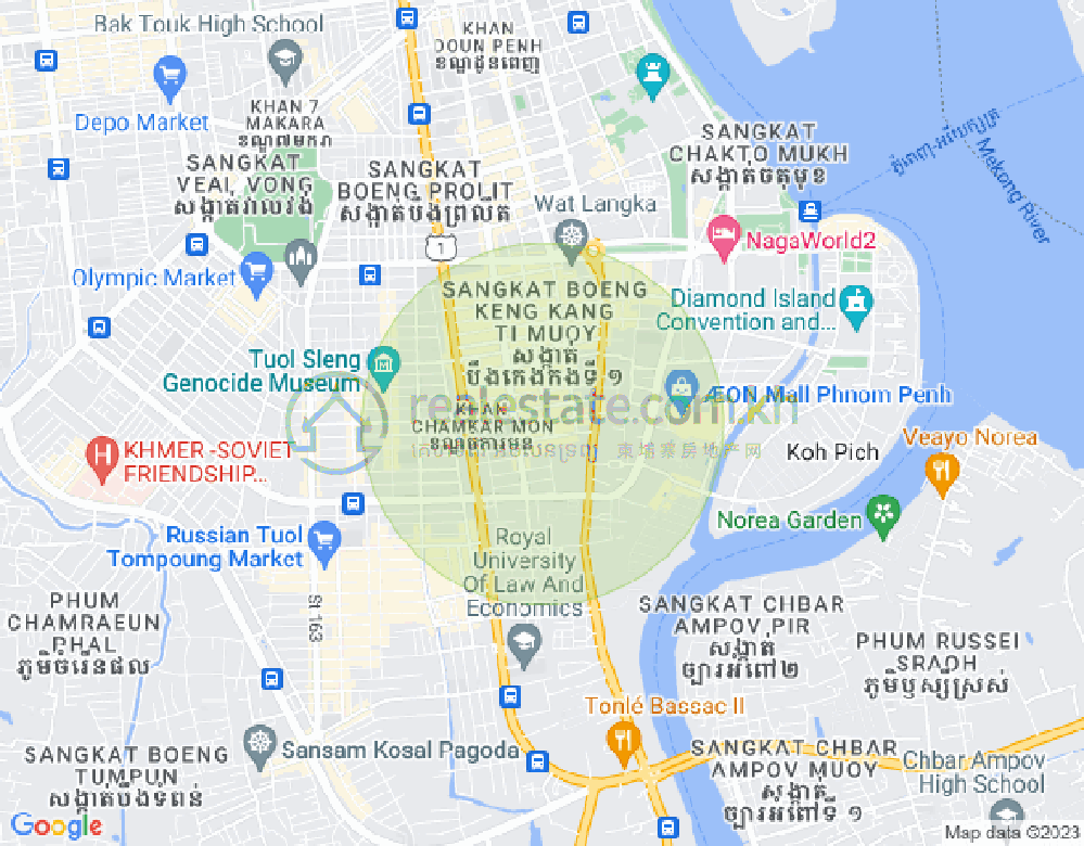 万景岗1分区（BKK1), 波哥堪, 金边地图