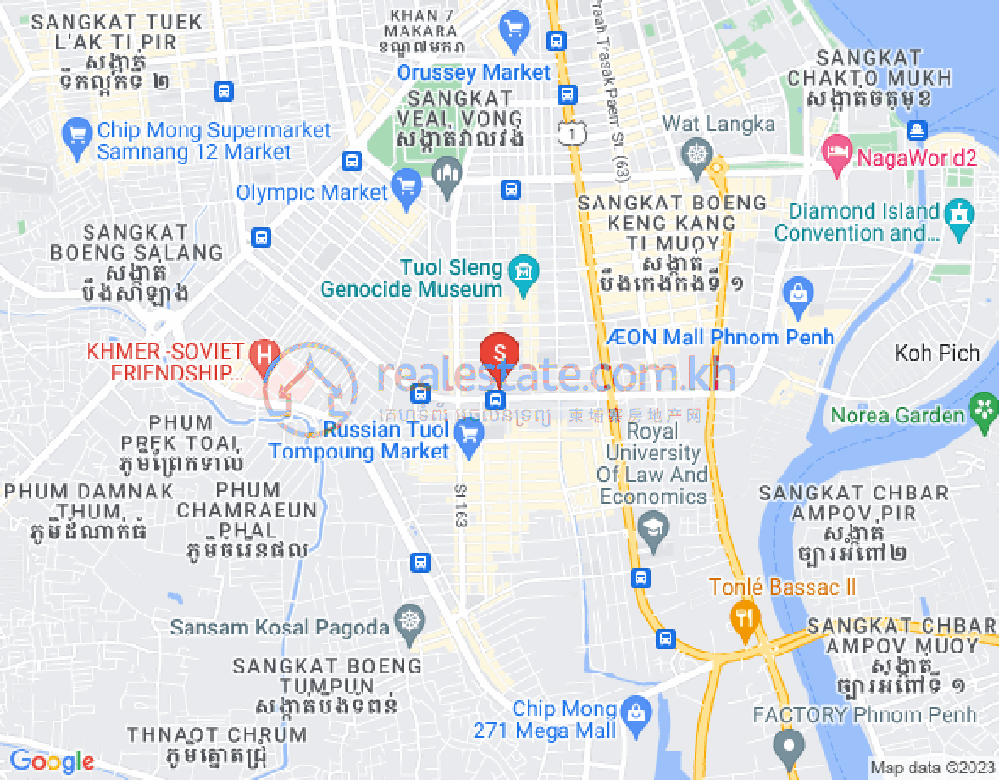 카고구역, 보리센차오구, 프놈펜 지도