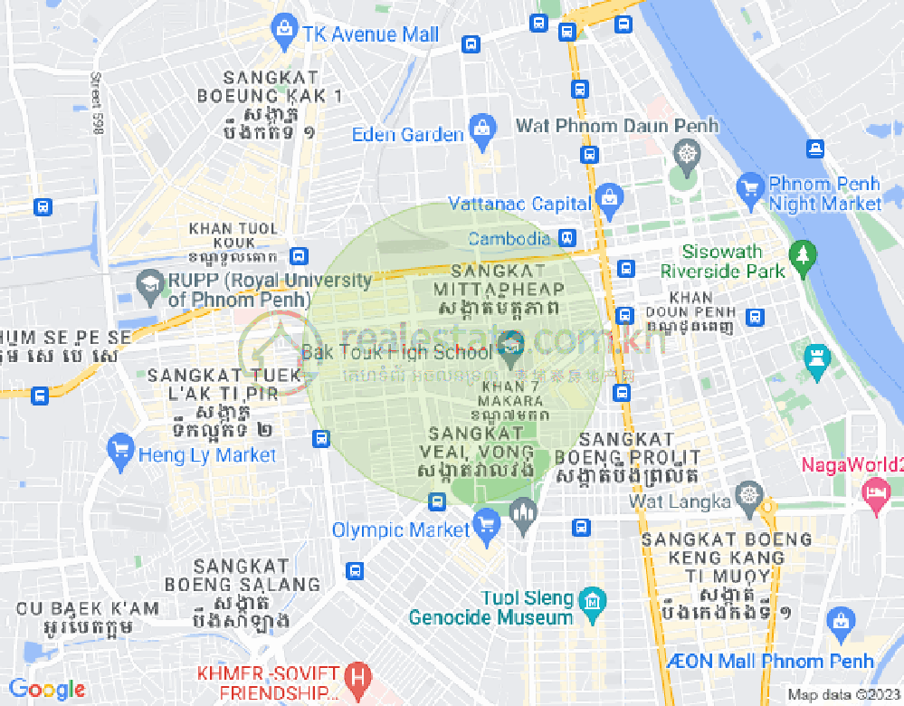Mapa: Veal Vong, 7 Makara, Phnom Penh