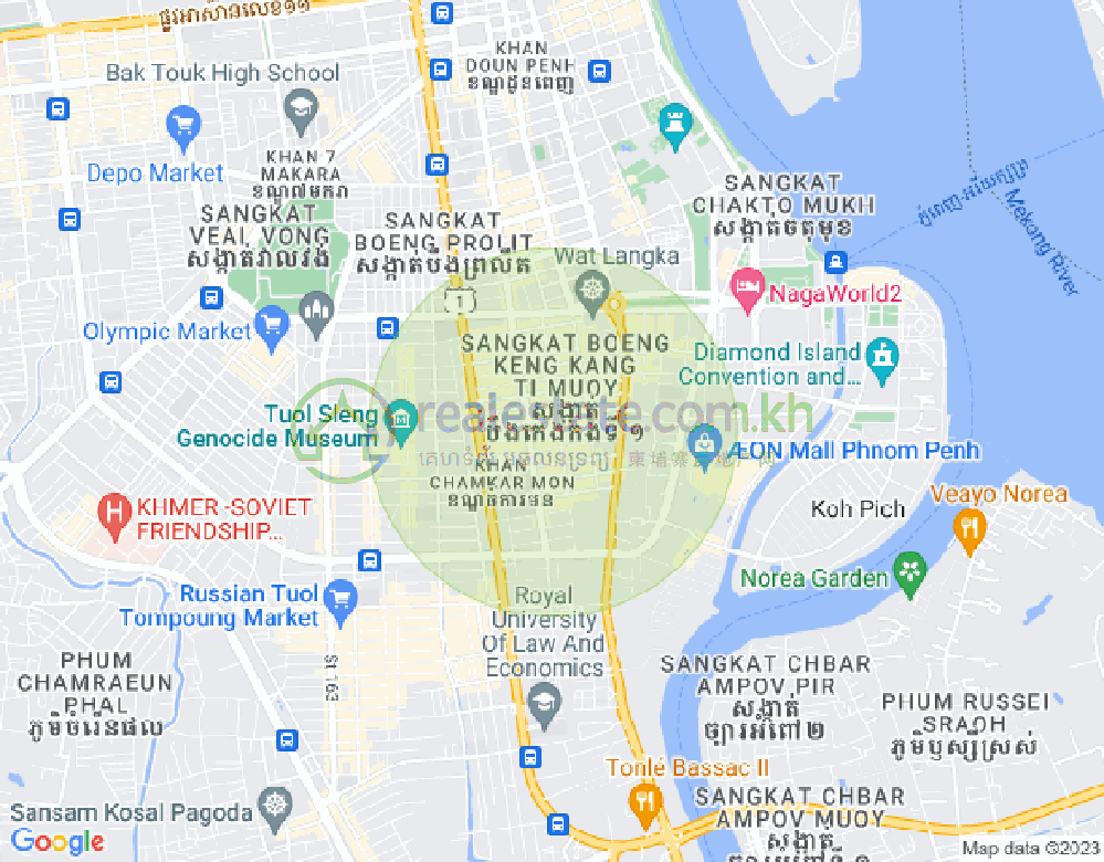 万景岗1分区（BKK1), 波哥堪, 金边地图