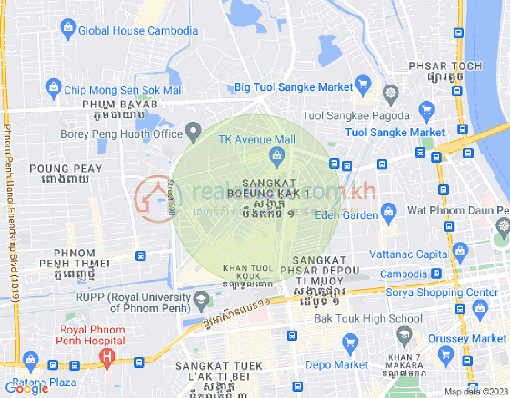 万谷湖1分区, 堆谷区, 金边地图