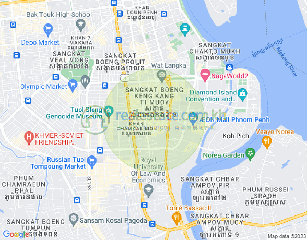万景岗1分区（BKK1), 波哥堪, 金边地图