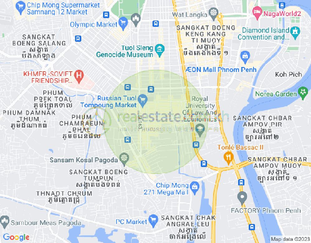 Map of Toul Tum Poung 1, Chamkarmon, Phnom Penh