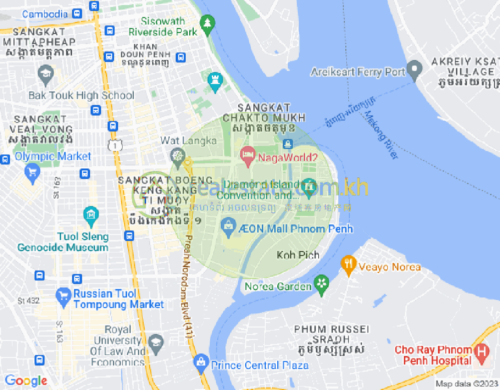 แผนที่ โตนเลบาสัก, จัมการมอน, พนมเปญ
