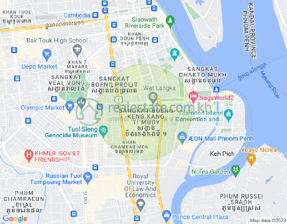 万景岗1分区（BKK1), 波哥堪, 金边地图