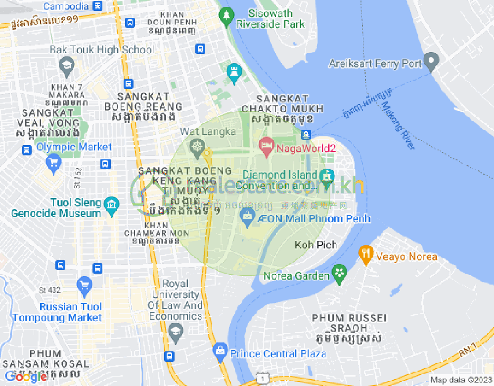 แผนที่ โตนเลบาสัก, จัมการมอน, พนมเปญ