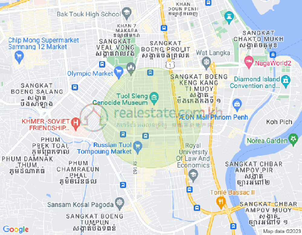 万景岗3分区（BKK3), 波哥堪, 金边地图