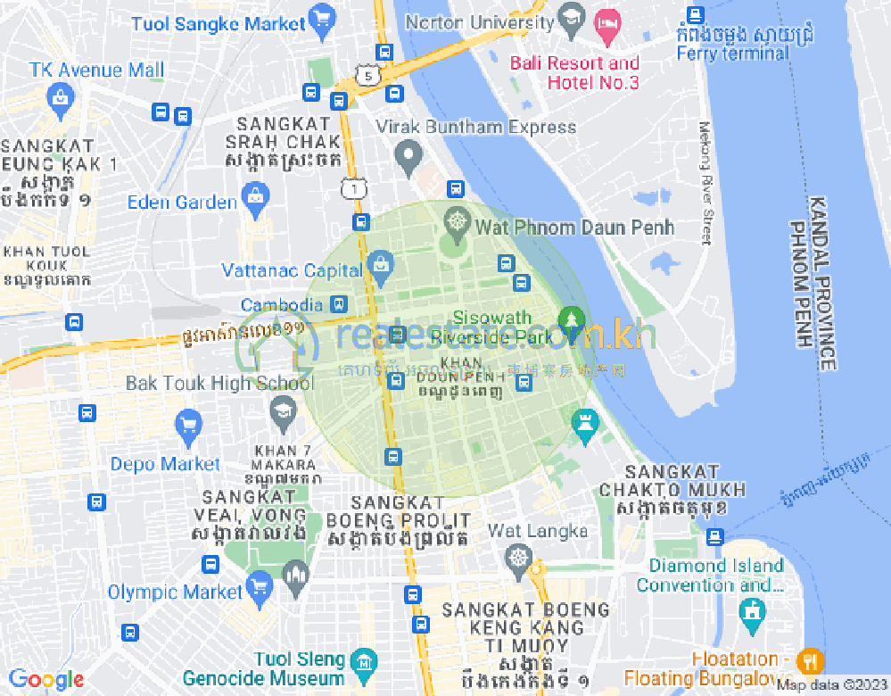 Mapa: Chakto Mukh, Daun Penh, Phnom Penh