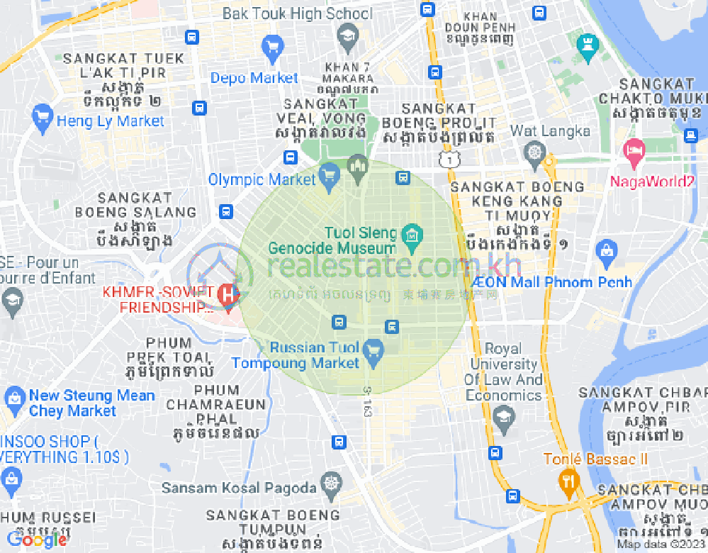 Mapa: BKK 1, Boeng Keng Kang, Phnom Penh
